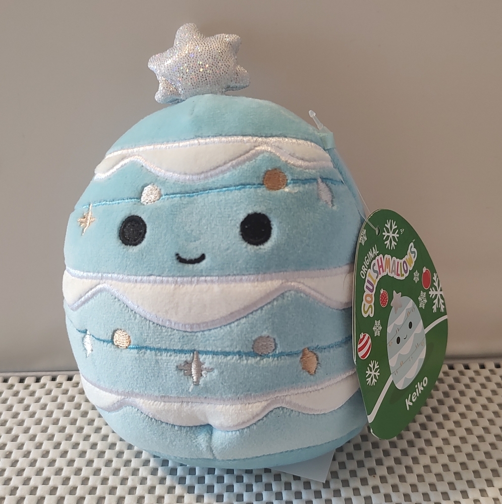 Squishmallow Blue Christmas Tree Keiko NWT